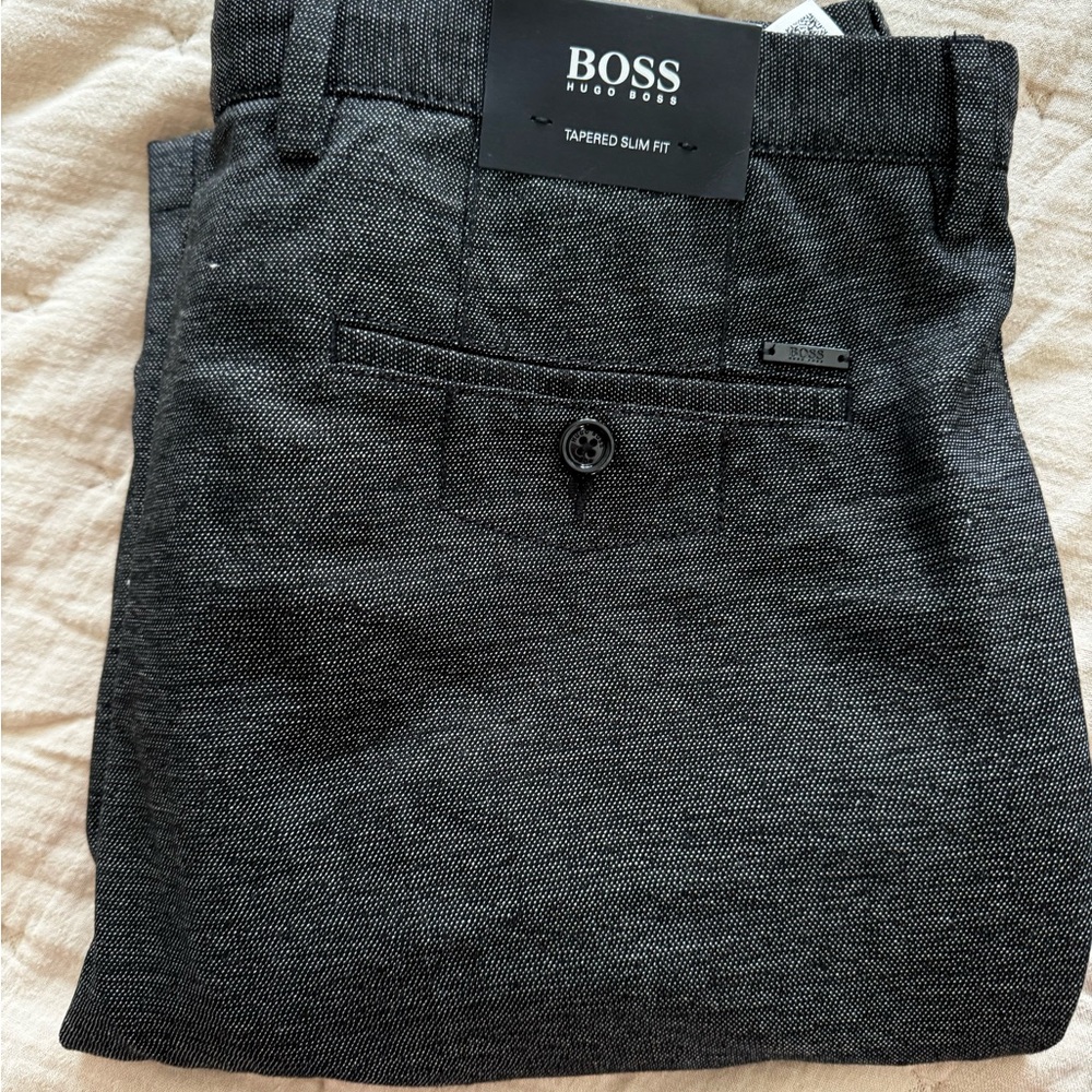 BOSS Tapered Slim Fit Gray Pants